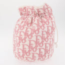 Christian Dior Trotter Canvas Pouch Pile Pink Auth 154730-5