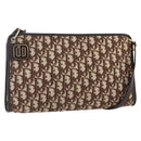 Christian Dior Trotter Canvas Shoulder Bag Brown Gold Auth 154731-1