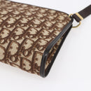 Christian Dior Trotter Canvas Shoulder Bag Brown Gold Auth 154731-10