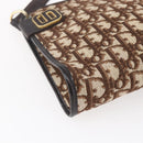 Christian Dior Trotter Canvas Shoulder Bag Brown Gold Auth 154731-11