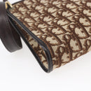 Christian Dior Trotter Canvas Shoulder Bag Brown Gold Auth 154731-13