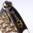 Christian Dior Trotter Canvas Shoulder Bag Brown Gold Auth 154731-14