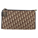 Christian Dior Trotter Canvas Shoulder Bag Brown Gold Auth 154731-2