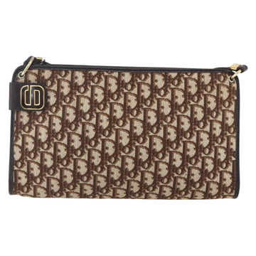 Christian Dior Trotter Canvas Shoulder Bag Brown Gold Auth 154731 - 0