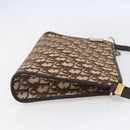 Christian Dior Trotter Canvas Shoulder Bag Brown Gold Auth 154731-5