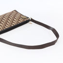 Christian Dior Trotter Canvas Shoulder Bag Brown Gold Auth 154731-7