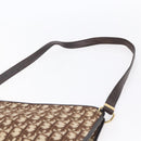 Christian Dior Trotter Canvas Shoulder Bag Brown Gold Auth 154731-8