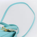 Christian Dior Micro bag Hand Bag Leather 2way Light Blue Gold Auth 154733-14