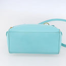 Christian Dior Micro bag Hand Bag Leather 2way Light Blue Gold Auth 154733-5