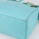 Christian Dior Micro bag Hand Bag Leather 2way Light Blue Gold Auth 154733-10