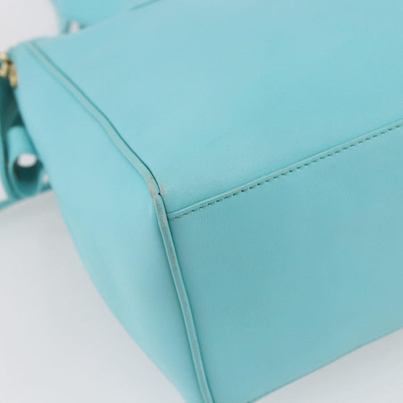 Christian Dior Micro bag Hand Bag Leather 2way Light Blue Gold Auth 154733