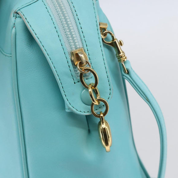 Christian Dior Micro bag Hand Bag Leather 2way Light Blue Gold Auth 154733