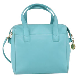 Christian Dior Micro bag Hand Bag Leather 2way Light Blue Gold Auth 154733V - 0