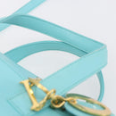 Christian Dior Micro bag Hand Bag Leather 2way Light Blue Gold Auth 154733-8