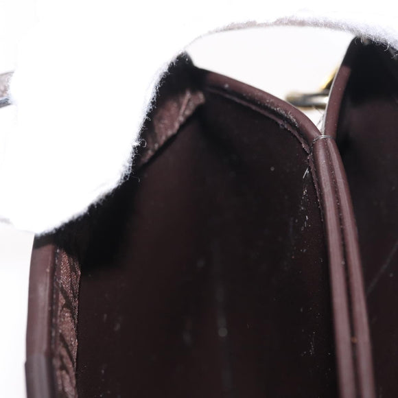 Christian Dior Trotter Canvas Shoulder Bag Brown Gold Auth 154734