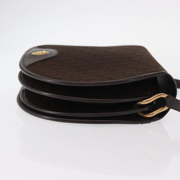 Christian Dior Trotter Canvas Shoulder Bag Brown Gold Auth 154734