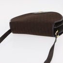 Christian Dior Trotter Canvas Shoulder Bag Brown Gold Auth 154734-6