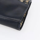 Christian Dior Trotter Canvas Hand Bag Navy Gold Auth 154735-9