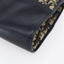 Christian Dior Trotter Canvas Hand Bag Navy Gold Auth 154735-15