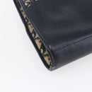 Christian Dior Trotter Canvas Hand Bag Navy Gold Auth 154735-16