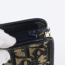 Christian Dior Trotter Canvas Hand Bag Navy Gold Auth 154735-10