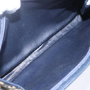 Christian Dior Trotter Canvas Hand Bag Navy Gold Auth 154735-11