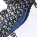 Christian Dior Trotter Canvas Hand Bag Navy Gold Auth 154735-12