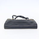 Christian Dior Trotter Canvas Hand Bag Navy Gold Auth 154735-5
