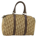 Christian Dior Trotter Canvas Boston Bag Beige Gold Auth 154736-1