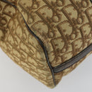 Christian Dior Trotter Canvas Boston Bag Beige Gold Auth 154736-16