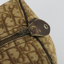 Christian Dior Trotter Canvas Boston Bag Beige Gold Auth 154736-10