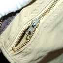 Christian Dior Trotter Canvas Boston Bag Beige Gold Auth 154736-19