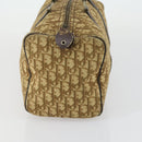 Christian Dior Trotter Canvas Boston Bag Beige Gold Auth 154736-4