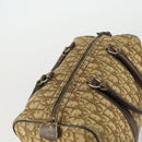 Christian Dior Trotter Canvas Boston Bag Beige Gold Auth 154736-6