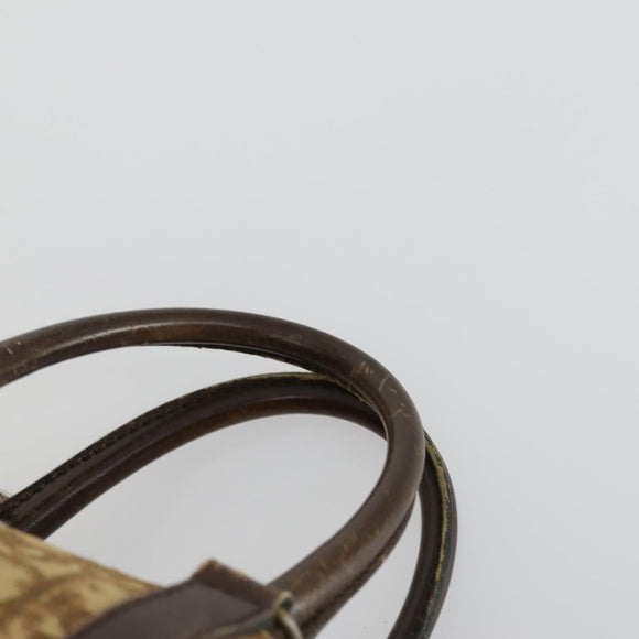 Christian Dior Trotter Canvas Boston Bag Beige Gold Auth 154736