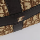 Christian Dior Trotter Canvas Boston Bag Beige Gold Auth 154737-11