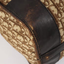 Christian Dior Trotter Canvas Boston Bag Beige Gold Auth 154737-13