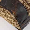 Christian Dior Trotter Canvas Boston Bag Beige Gold Auth 154737-15