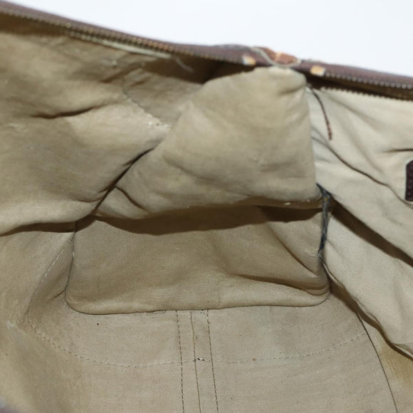 Christian Dior Trotter Canvas Boston Bag Beige Gold Auth 154737