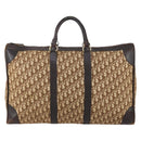 Christian Dior Trotter Canvas Boston Bag Beige Gold Auth 154737-2