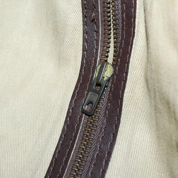 Christian Dior Trotter Canvas Boston Bag Beige Gold Auth 154737