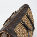 Christian Dior Trotter Canvas Boston Bag Beige Gold Auth 154737-7