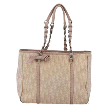 Christian Dior Trotter Canvas Romantic Chain Bag PVC Pink Silver Auth 154738 - 0