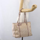 Christian Dior Trotter Canvas Romantic Chain Bag PVC Pink Silver Auth 154738-21