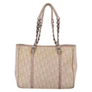 Christian Dior Trotter Canvas Romantic Chain Bag PVC Pink Silver Auth 154738-3
