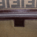 FENDI Zucca Canvas Mamma Baguette Shoulder Bag Black Brown Silver Auth 154739-20