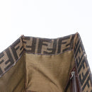 FENDI Zucca Canvas Mamma Baguette Shoulder Bag Black Brown Silver Auth 154739-21