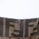 FENDI Zucca Canvas Mamma Baguette Shoulder Bag Black Brown Silver Auth 154739-11