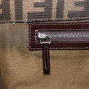 FENDI Zucca Canvas Mamma Baguette Shoulder Bag Black Brown Silver Auth 154739-23
