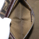 FENDI Zucca Canvas Mamma Baguette Shoulder Bag Black Brown Silver Auth 154739-24